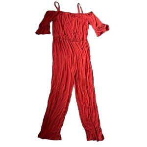 Check It out Womens Orange One Piece Stretchy Jumpsuit Pull Over Plus Size 3XL